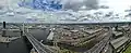 Aerial panorama of Docklands facing the Bolte Bridge