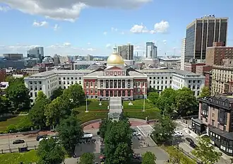 View from above Boston Common