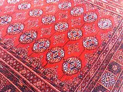 The famous Bukhara rug design incorporates an octagonal "elephant's foot" motif.