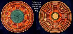 Image 46Sudan basket-tray, tabar of weaved natural plant fiber, in different colors (from Culture of Africa)