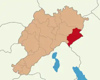 Map showing Sultandağı District in Afyonkarahisar Province