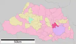 Location of Ageo in Saitama Prefecture