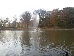 Lower lake used for boating and fishing