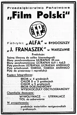 Advert for "Film Polski", a state-owned company that took over "ALFA" after WWII