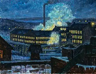 Night View of a Factory, 1910s