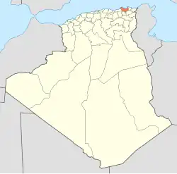 Map of Algeria highlighting Skikda Province