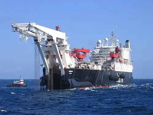 The Solitaire, one of the largest pipe-laying ships in the world