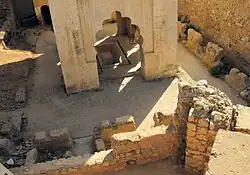 Base of the Almoravid pavilion, with remains of private latrines surrounding it
