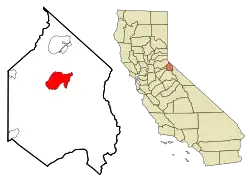 Location in Alpine County and the state of California