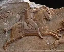 Boar hunting scene (hunter detail).