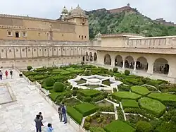 Hindu Rajput-style courtyard garden at Amer Fort