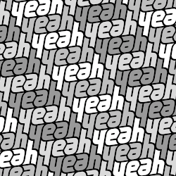 Tessellation build with the natural ambigram "Yeah".