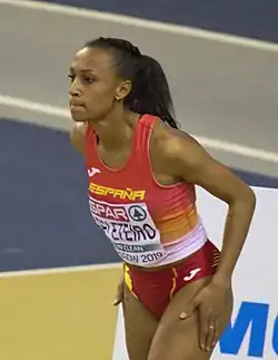 Ana Peleteiro is a triple jumper and the current national record holder. She won the gold medal in the 2019 European Athletics Indoor Championships.[140]