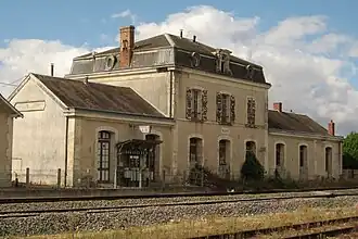 The old station building of the Velluire railway station