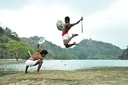 Sword and shield fighting