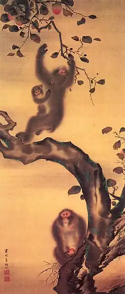 Monkeys in a persimmon-tree, Mori Sosen