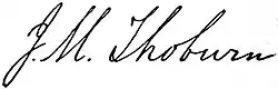 James Mills Thoburn's signature