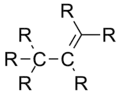 One sp3 and one sp2 carbon bonded to each other.