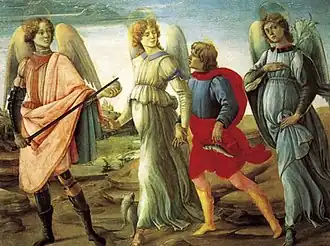 Filippino Lippi, Three Angels and Young Tobias ( 1485)