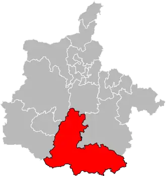 Situation of the canton of Attigny in the department of Ardennes