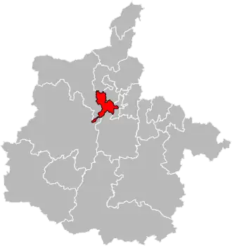 Situation of the canton of Charleville-Mézières-1 in the department of Ardennes