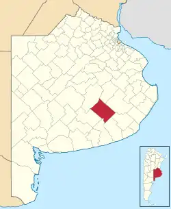 location of Tandil Partido in Buenos Aires Province