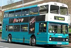 5909 (K909 SKR), a Leyland Olympian with Northern Counties Palatine body, on Mount Pleasant Road, Tunbridge Wells, operating route 6.