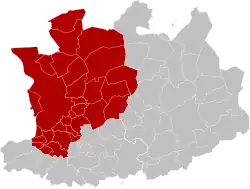 Location of the arrondissement in Antwerp Province
