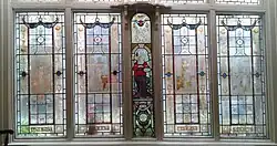 Stained glass in the first floor window