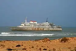 The ferry Assalama wrecked off of Tarfaya, Morocco