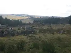 View of the Aubrac region near the Col de Bonnecombe&nbsp;[fr] mountain pass.