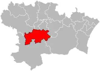 Situation of the canton of La Région Limouxine in the department of Aude
