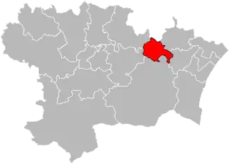 Situation of the canton of Le Lézignanais in the department of Aude