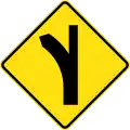 (W9-4) Intersection at a curve (left)