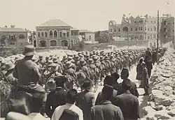 Austrian troops marching to their quarters at St. Paulus, Jerusalem