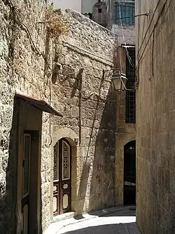 A narrow street in the Christian quarter (Aleppo)