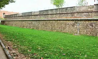 Strong south curtain wall and bartizan in the background