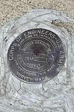 Ballona Creek BCR 52 survey marker, United States Army Corps of Engineers