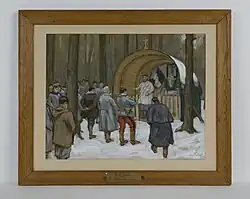 La messe au camp R. (1917), conservé à La Contemporaine (Nanterre)