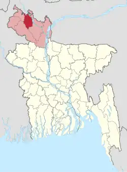 Location of Nilphamari District in Bangladesh