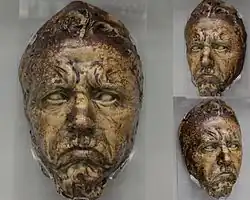 Self-portrait mask, enamelled stoneware, 1890–92