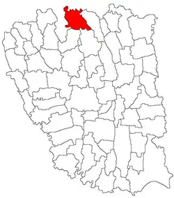 Location in Galați County