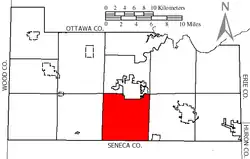 Location of Ballville Township, Ohio.