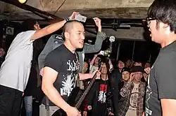 Bamseom Pirates perform at GBN Live House in Seoul on January 21, 2017.