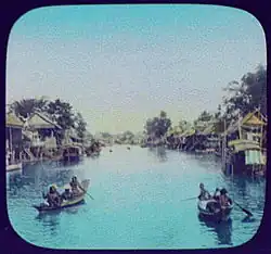 Bangkok - looking up river or canal, 1895