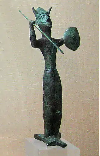 Bronze "Ingot God" from Enkomi (12th&nbsp;century&nbsp;BC), Cyprus Archaeological Museum, Nicosia.