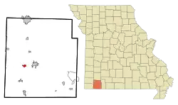 Location of Exeter, Missouri