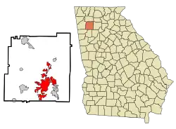 Location in Bartow County, Georgia