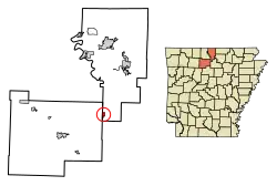 Location of Big Flat in Baxter and Searcy Counties, Arkansas.