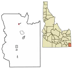 Location of Georgetown in Bear Lake County, Idaho.